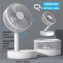 Ventilador plegable 8 pulg | Oscilante 4 vel | Batería portátil