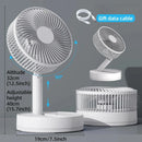 Ventilador plegable 8 pulg | Oscilante 4 vel | Batería portátil