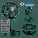 Ventilador plegable 8 pulg | Oscilante 4 vel | Batería portátil