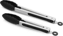 Pinzas cocina acero inox 9″ y 12″ | Punta silicona | Juego 2uds