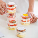 Vasos descartables 150/250ml | Ensalada o postre con tapa hermética