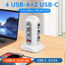 Regleta europea 9 tomas con USB-C | Cable 1.65m